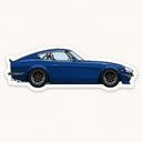 Blue Datsun 240Z Stance Sticker