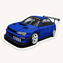 Blue Impreza Car Sticker