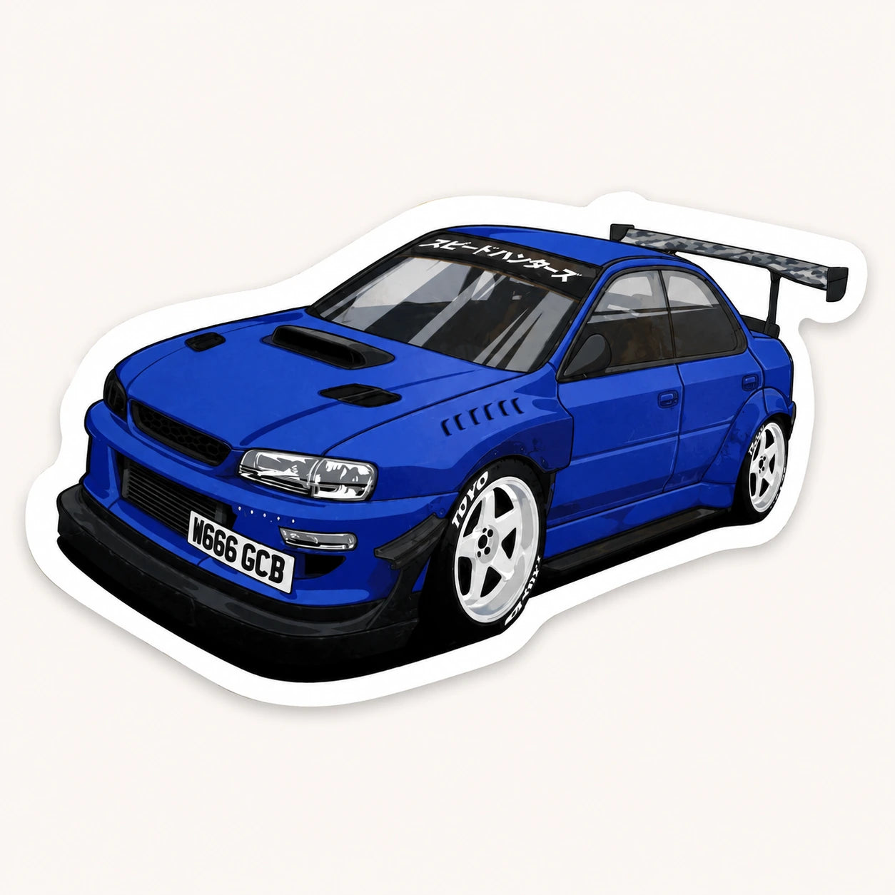 Blue Impreza Car Sticker