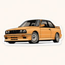 Peach BMW E30 M3 Coupe Sticker