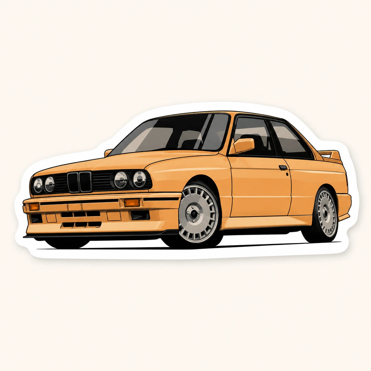 Peach BMW E30 M3 Coupe Sticker