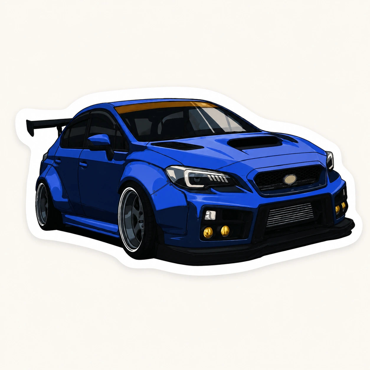 Blue Widebody Subaru WRX Sticker