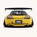 Yellow Widebody Car Sticker