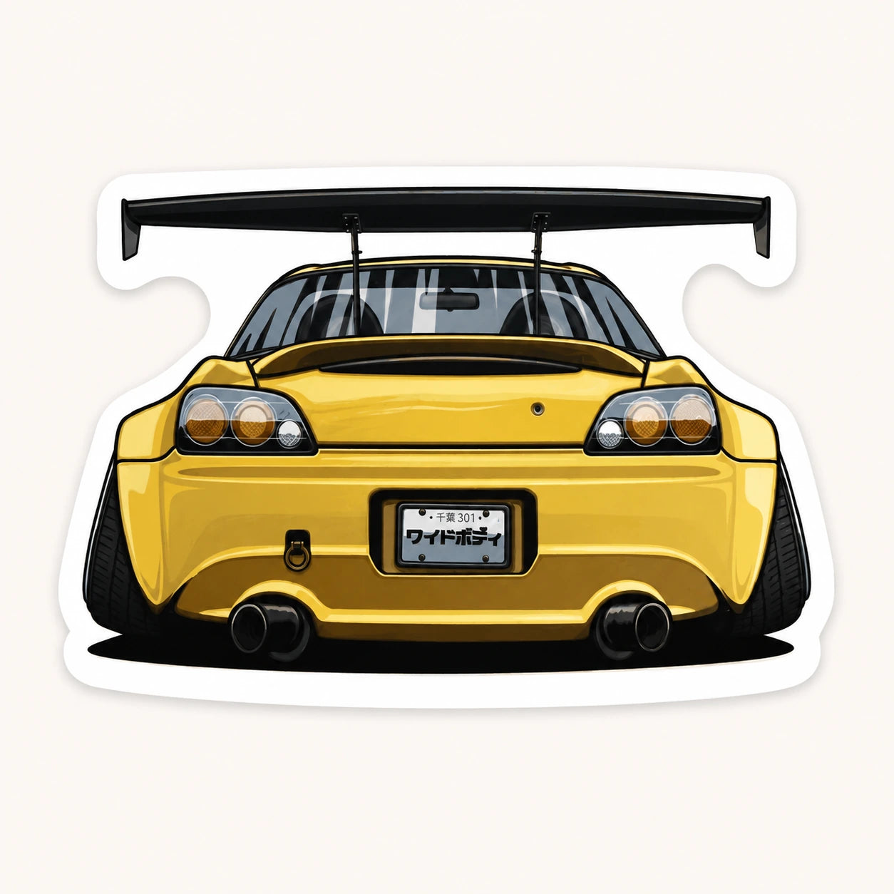 Yellow Widebody Car Sticker