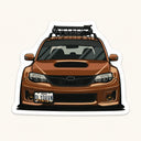 Brown Subaru WRX Sticker