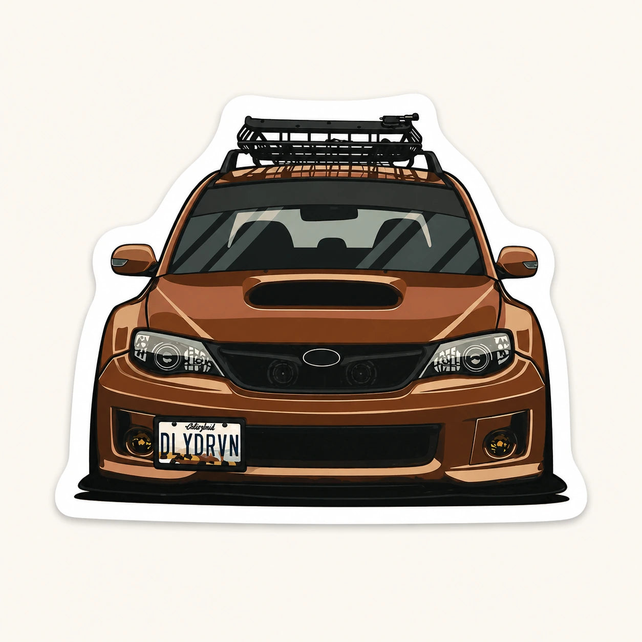 Brown Subaru WRX Sticker