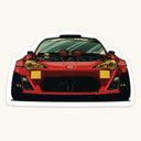Modified Red Car Sticker