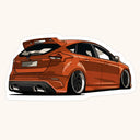 Orange Ford Focus RS Stance Sticker