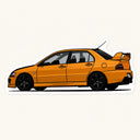 Orange Lancer Evo Sticker