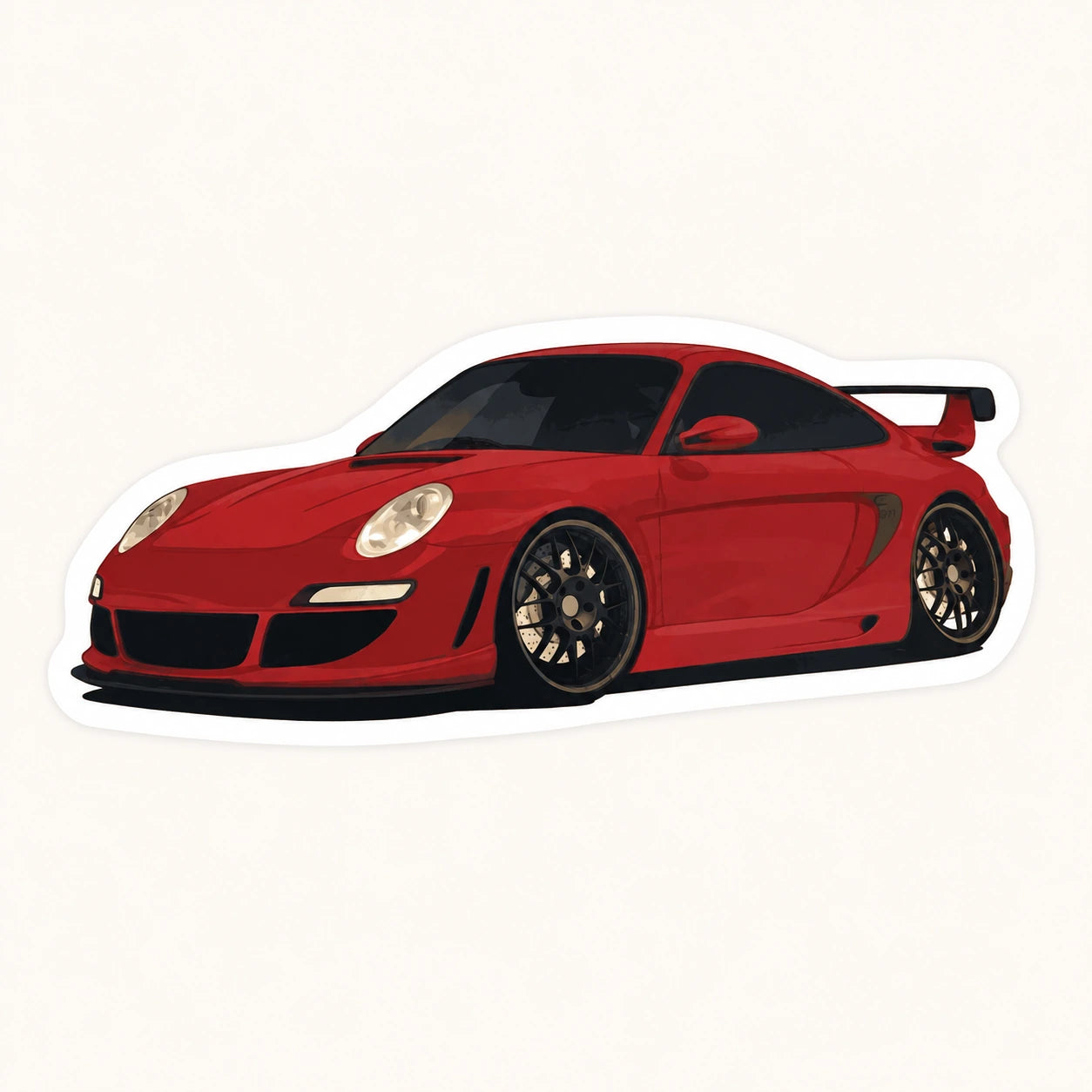 Red Porsche 911 (997) GT3 Sticker