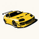 Yellow Supra Car Sticker