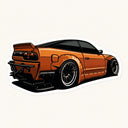 Orange JDM Car Sticker