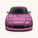 Pink Miata Car Sticker