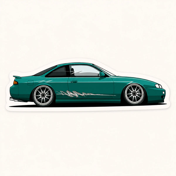 Teal Lowered Car Sticker