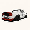 Classic JDM Race Car Sticker