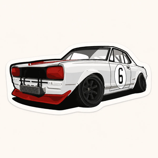 White Hakosuka GT-R Widebody Sticker