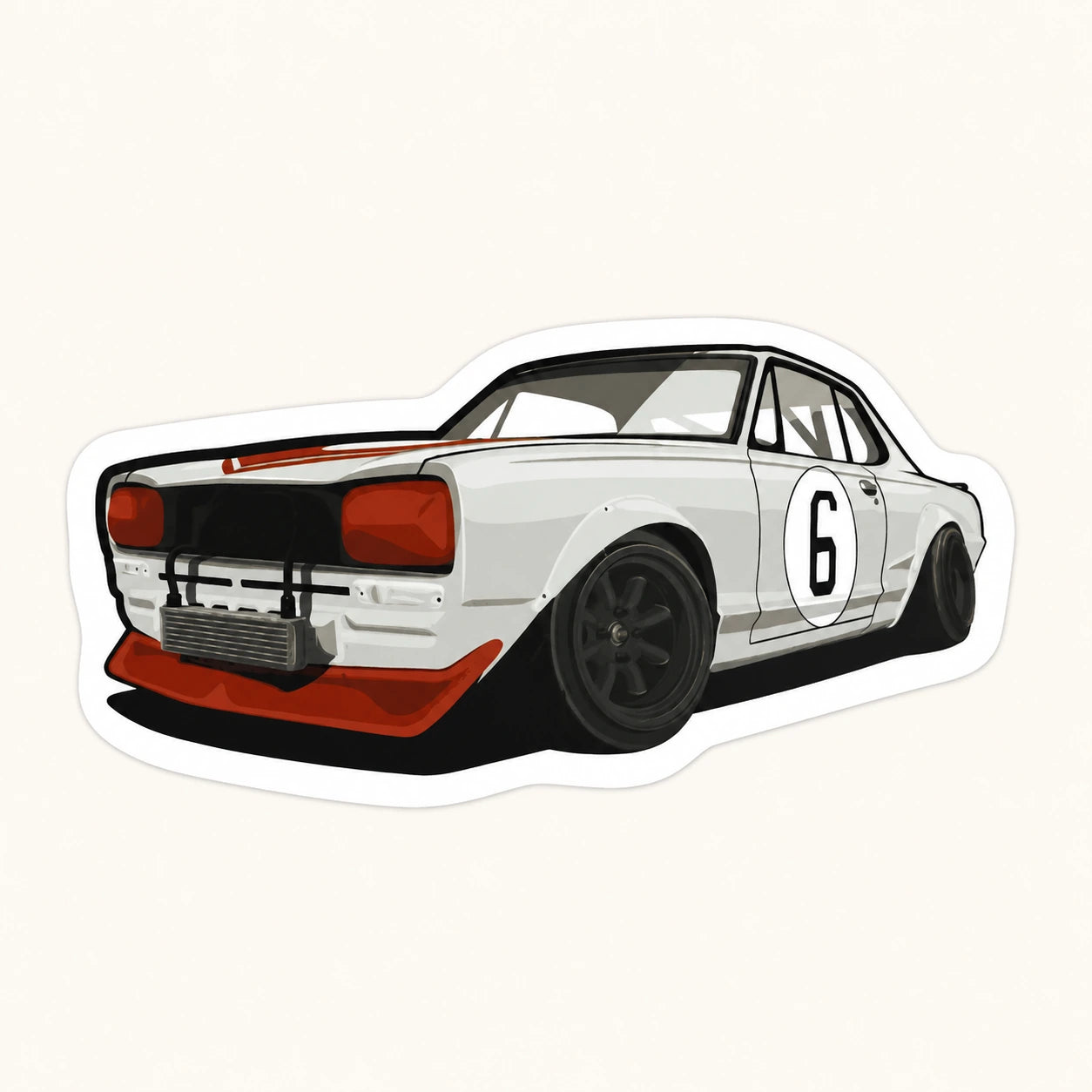 Vintage Race Car Sticker