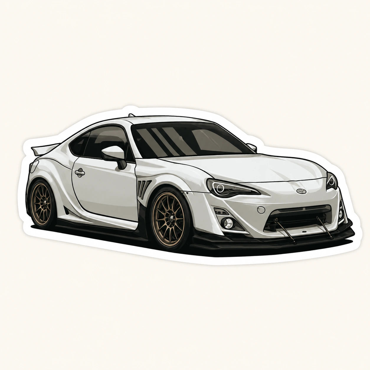 White Custom GT86 Sticker