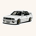 White Stanced BMW E30 M3 Sticker