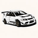 White Mitsubishi Evo IX Widebody Sticker