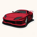 Red Ferrari F355 Sleek Coupe Sticker