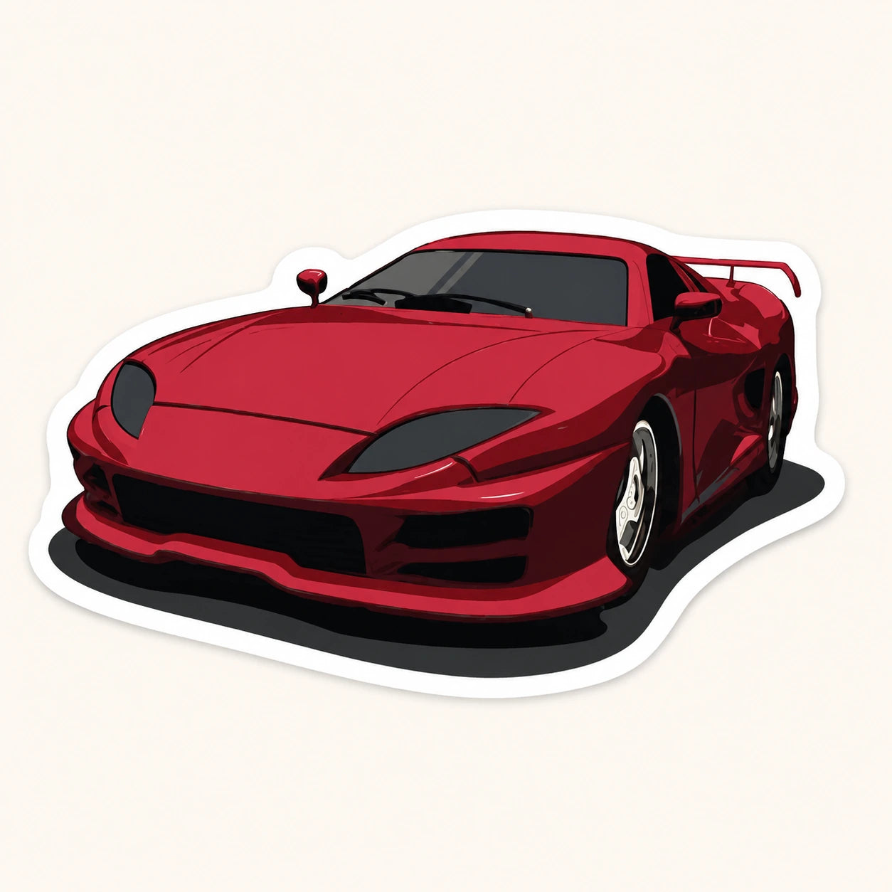 Red Ferrari F355 Sleek Coupe Sticker