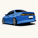 Blue Toyota Mark II JZX100 Rear View Sticker
