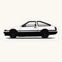 White Black Toyota AE86 Trueno Sticker
