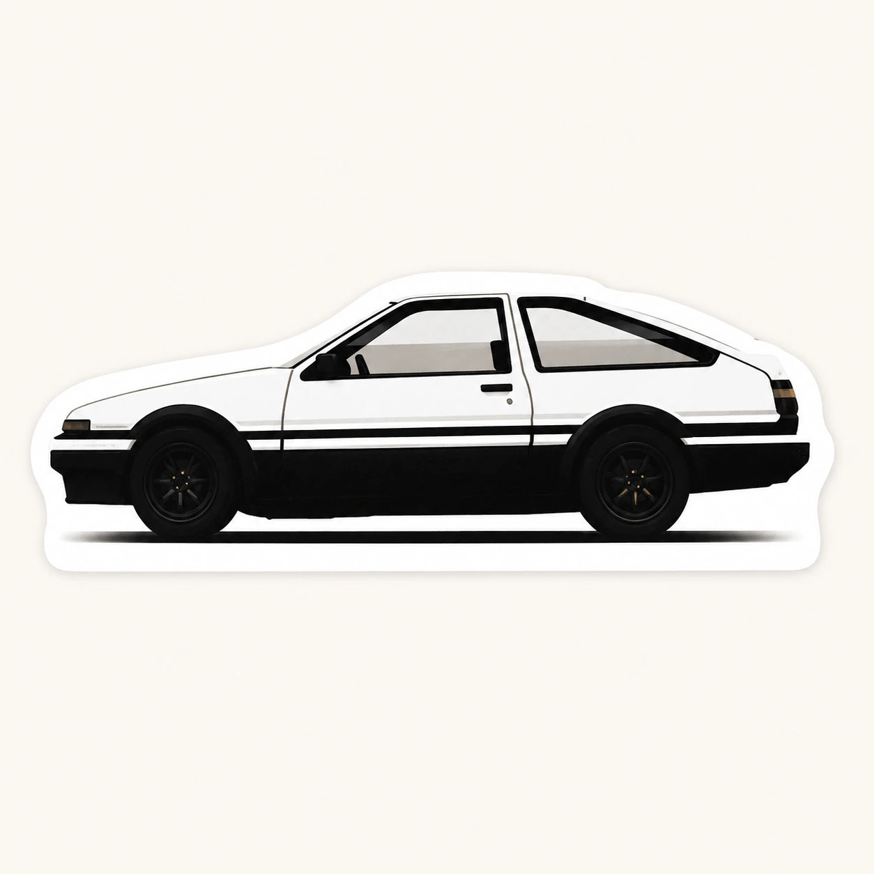 White Black Toyota AE86 Trueno Sticker