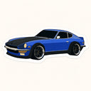 Blue Datsun Z Sticker