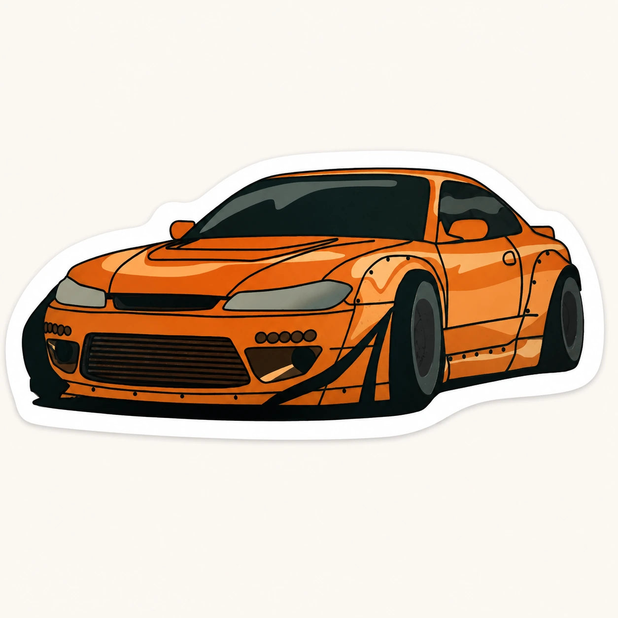 JDM Orange Car Sticker