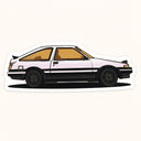 Toyota AE86 Trueno Panda Sticker