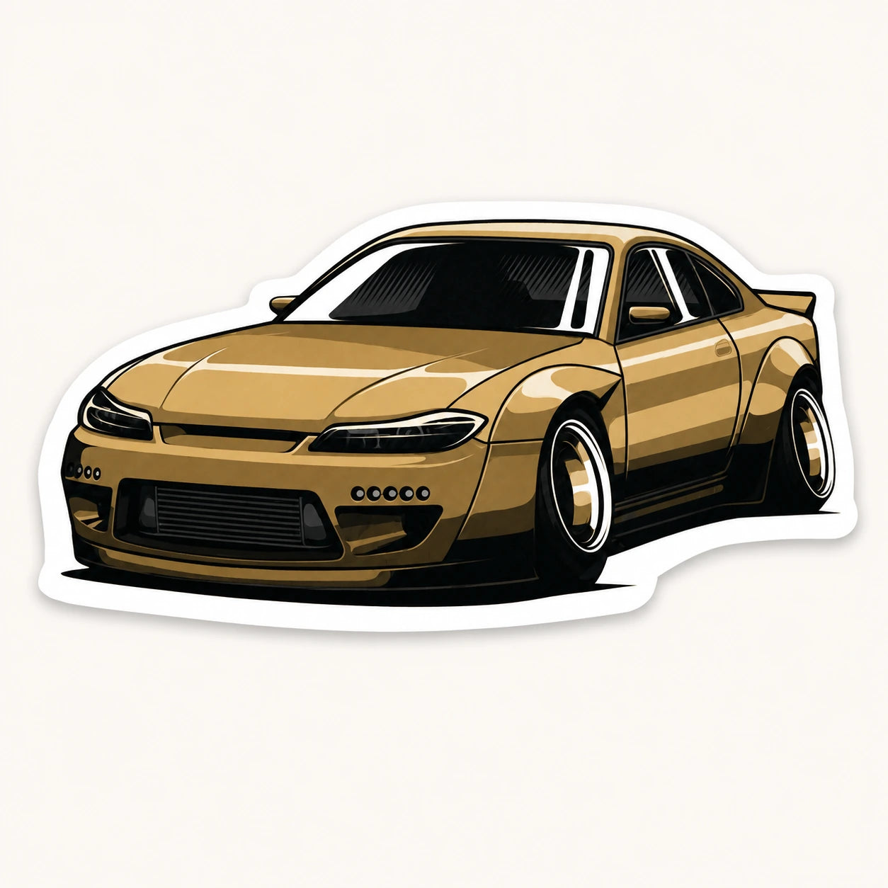 Golden JDM Car Sticker