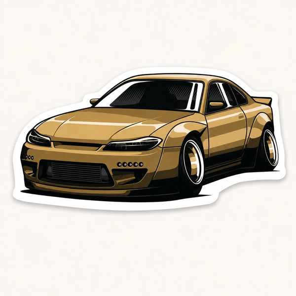Golden JDM Car Sticker