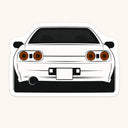 White R34 Skyline Sticker
