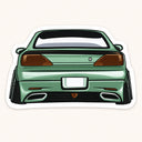 Mint Green Sports Car Sticker