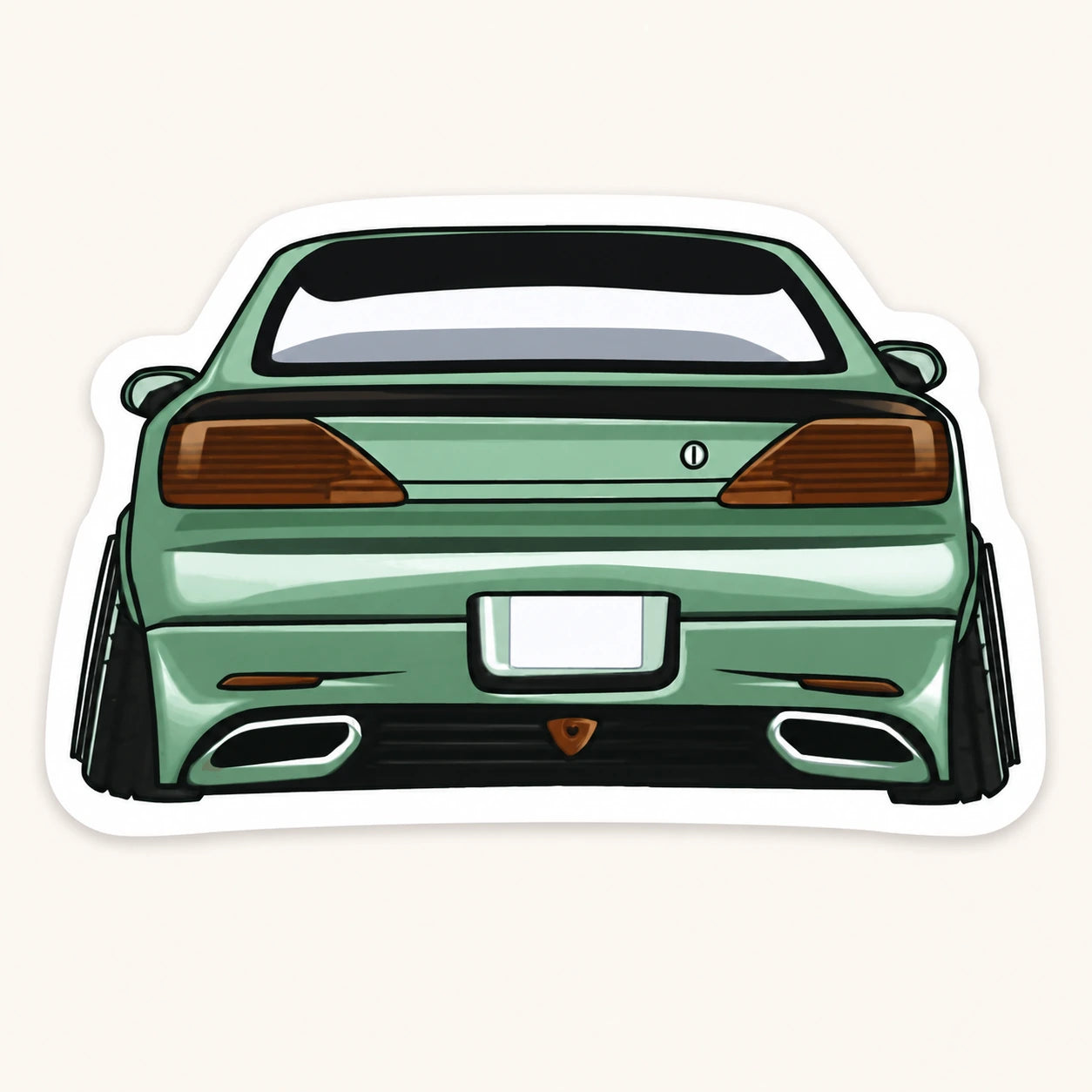 Mint Green Sports Car Sticker