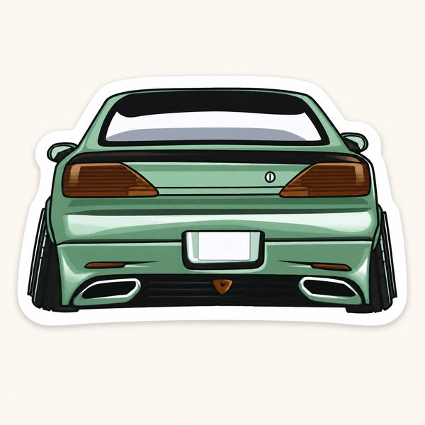 Mint Green Sports Car Sticker