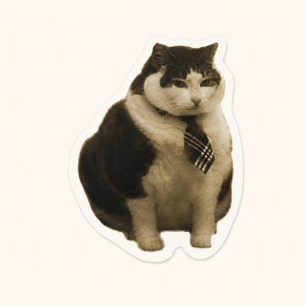 Business Cat Tie Sticker