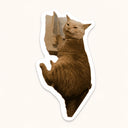 Squinting Taxidermy Cat Sticker