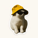 Cool Cat Hat Sticker