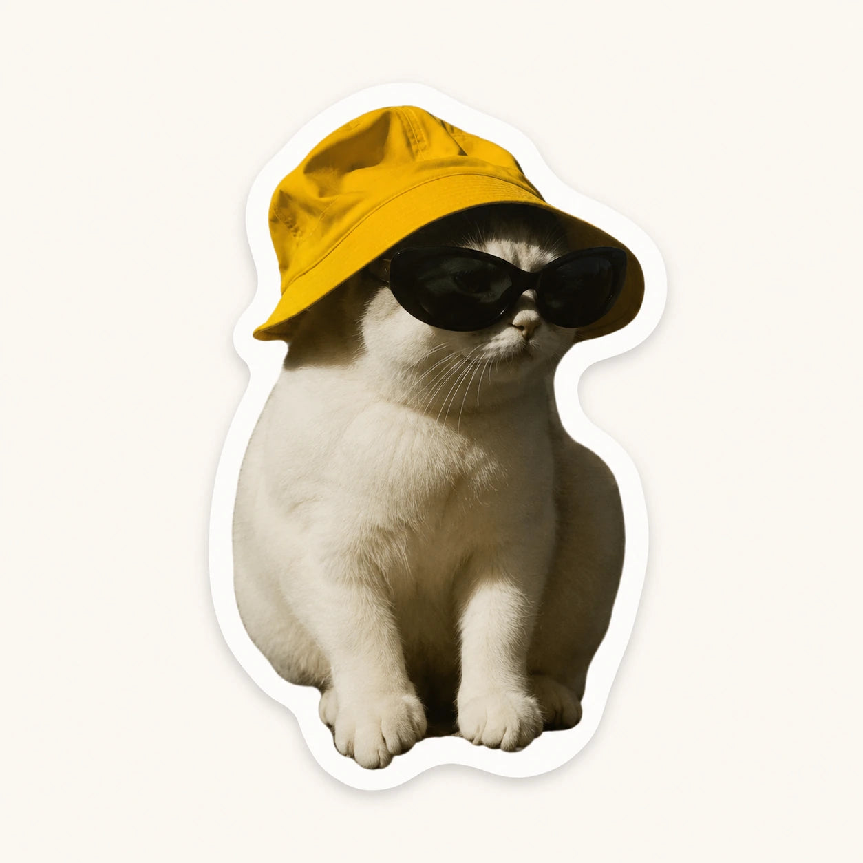 Cool Cat Hat Sticker