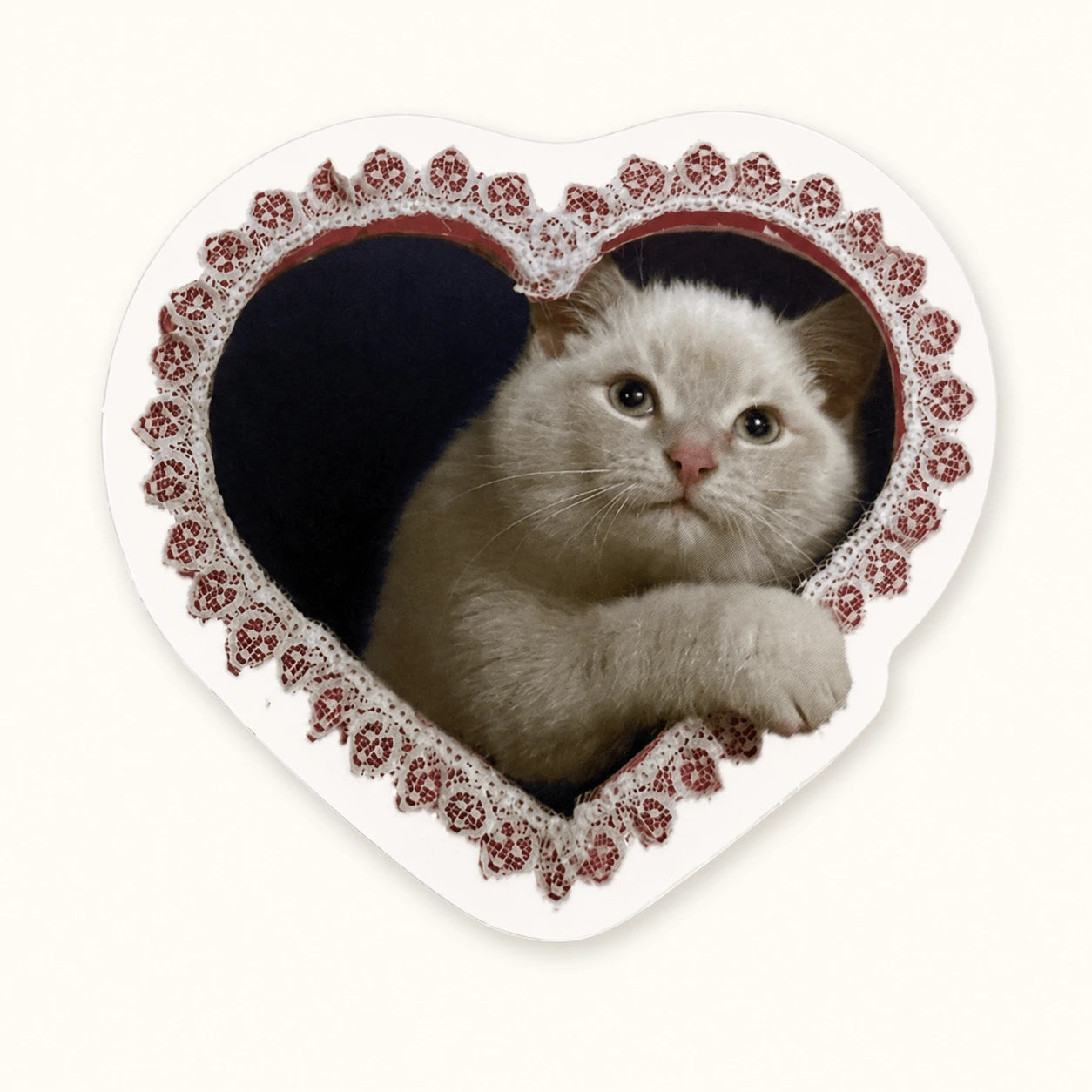 Cute Kitten Heart Sticker