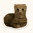 Paper Bag Cat Sticker