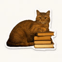Reading Cat Sticker