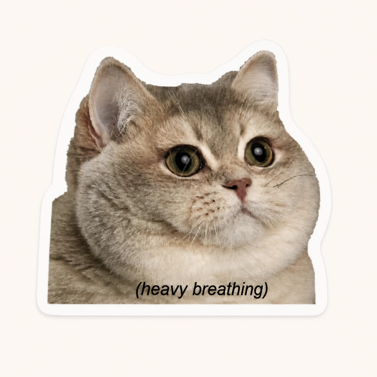 Heavy Breathing Cat Sticker