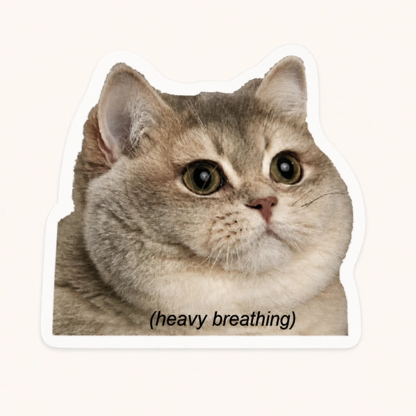 Heavy Breathing Cat Sticker