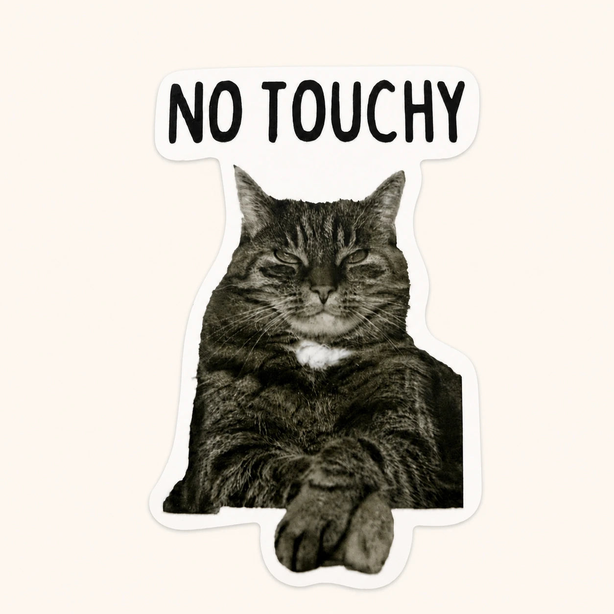 No Touchy Cat Sticker