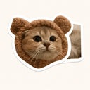 Cute Cat Bear Hat Sticker