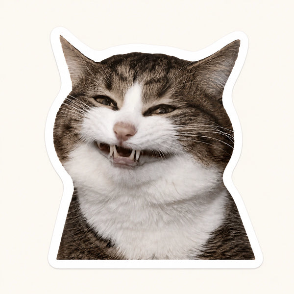 Grinning Cat Meme Sticker